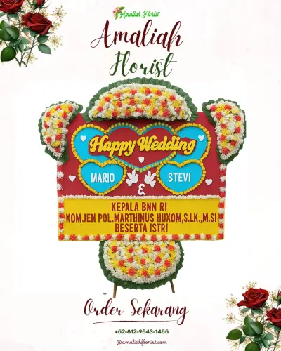Karangan Papan Bunga Pernikahan di Sigulang